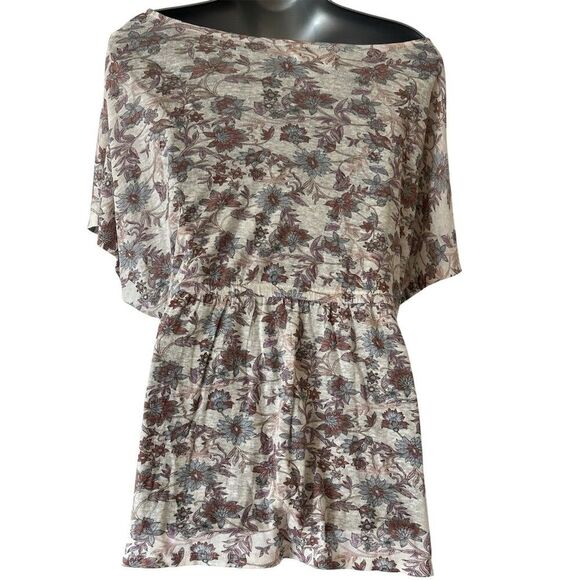 Lucky Brand Women's Floral Tie Neck Blouse Size L Multicolor Casual - Picture 2 of 8